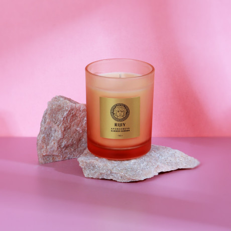 Рыжий Свеча ароматическая в подсвечнике, 190 гр, аромат 1