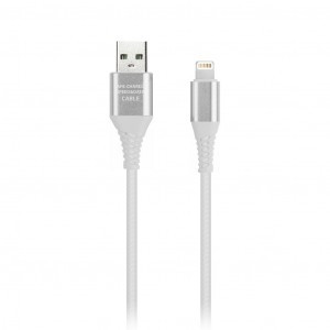 Дата-кабель USB(A)шт. - 8pin шт.(iphone) Smartbuy рез.опл. Gear, 1м, 2А, бел.(iK-512ERG white)