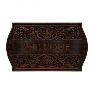 Коврик придверный 45*75 см, медь, "Welcome", ажурный  VORTEX