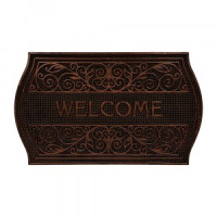 Коврик придверный 45*75 см, медь, "Welcome", ажурный  VORTEX