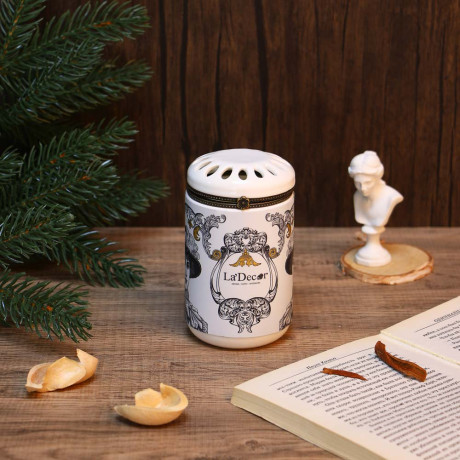 LADECOR Свеча ароматическая в декоративном подсвечнике, 200 гр., соевый воск, керамика, арт,1