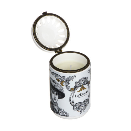 LADECOR Свеча ароматическая в декоративном подсвечнике, 200 гр., соевый воск, керамика, арт,1