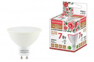 TDM GU10 230V 7W(450lm) 3000K 2K Народная SQ0340-1661