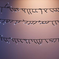Гирлянда LED LLN-19 800ламп длина 16м Холодный белый, черный провод Лампочка "ИГОЛОЧКА" (40)