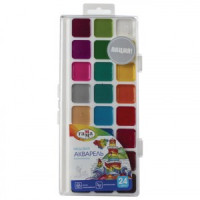 Краски акварел. ГАММА &quot;Классическая&quot;, 24 цв., медовая, б/кисти пластик. корпус 216021 191380