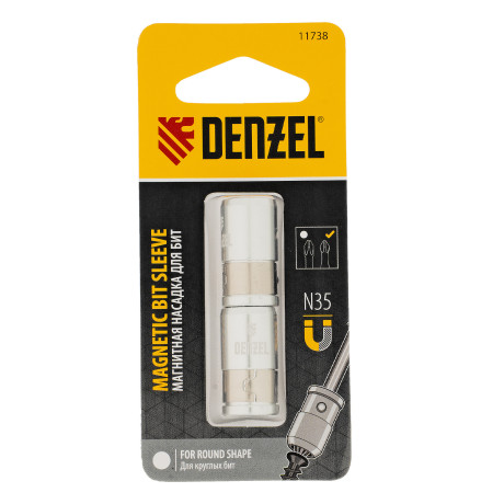 Магнитная насадка для бит, для круглых бит, 2 шт Denzel