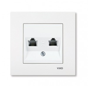 VIKO by Panasonic KARRE роз. телеф. 2 мест. (2 ПОРТА) (2XRJ11) бел.    90960033