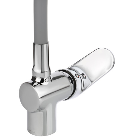 RAIN Смеситель для кухни Веста, силиконовый излив, 3 режима, картридж 40мм, латунь, серый/хром