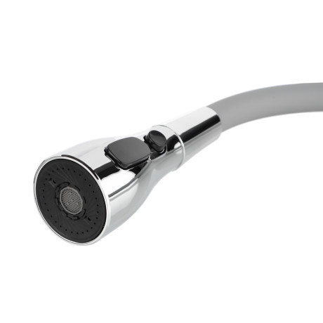 RAIN Смеситель для кухни Веста, силиконовый излив, 3 режима, картридж 40мм, латунь, серый/хром