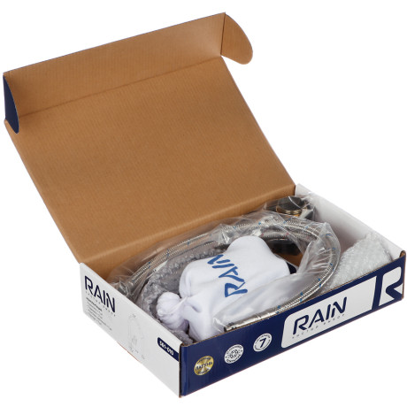 RAIN Смеситель для кухни Веста, силиконовый излив, 3 режима, картридж 40мм, латунь, серый/хром