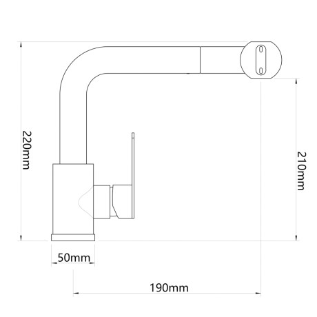 СоюзКран Смеситель для кухни, выдв. излив 4 реж., кер. картридж 35мм, нерж. сталь, хром SS01-T132
