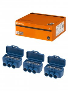 TDM Клемма винтовая изолированная КВИ-3 для Al и Cu проводов (6мм2) синяя SQ0510-0604