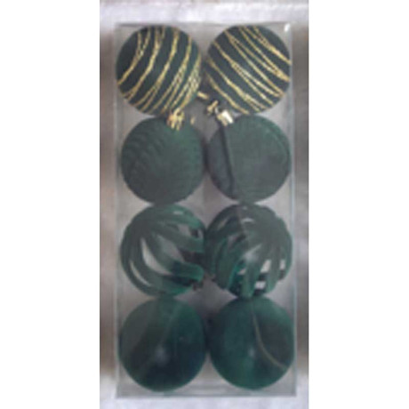 Набор елочных украшений 6R-DKC8/H1-8 6 см 8 шт Шары Бархат изумруд