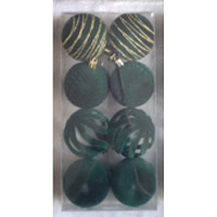 Набор елочных украшений 6R-DKC8/H1-8 6 см 8 шт Шары Бархат изумруд