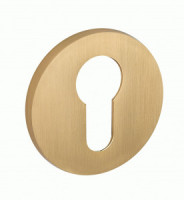 Накладка на цилиндр квадрат. PUERTO серия SLIM, золото матовое сатинированное INET AL 06 slim SSG