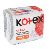 Прокладки гигиенические KOTEX Ultra Dry Normal, 4 капли,п/э, 10шт