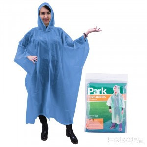 Дождевик (пончо) ХL (130*140см) ПЕВА, 80мк., голубой, RP-18 Park 999106