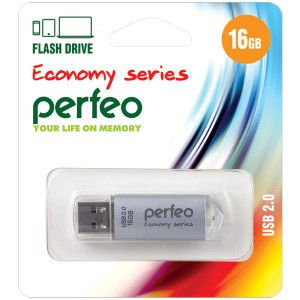 Флэш-диск USB 16GB Perfeo E01 Silver economy series