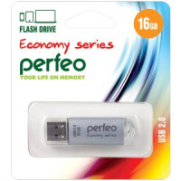 Флэш-диск USB 16GB Perfeo E01 Silver economy series