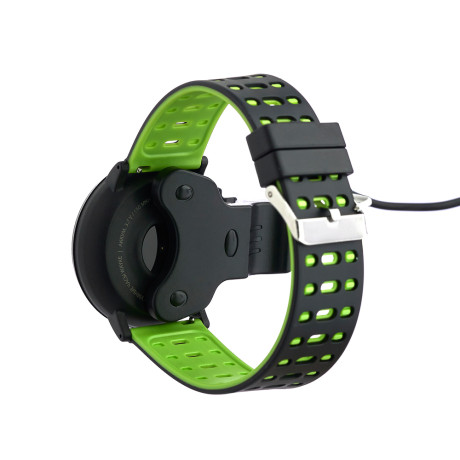 BY Умные часы Wayke, пульс, шагомер, кислород, будильник, 1,3", черно-зеленый