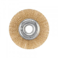 Щетка дисковая для УШМ, витая латун. проволока, 125мм, отв. 22,23мм KRANZ (цена за шт) KR-91-1242