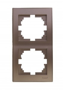 Lezard RAIN рамка 2 мест. верт. бронза матовый (PC) 703-3131-152