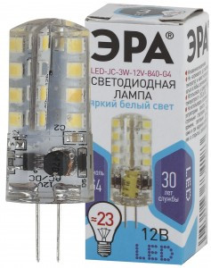 ЭРА стандарт G4 12V 3W(240lm) 4000K 4K 42х16 LED-JC-3W-12V-840-G4