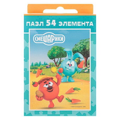 Пазл 54 элемента, 10,5х2,5х6,5см в ассортименте