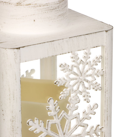 Светильник декоративный LED в виде фонаря тм СНОУ БУМ, 10x10x17 см, ABS, PP, стекло, 3xAAA, арт.1