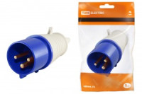 TDM силовая вилка CEE 023 переносная 2P+PЕ 32А 220В IP44 (10!) SQ0601-0004