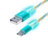 FORZA Кабель для зарядки Конфетти Type-C, 1.5А, 1м, цветная подсветка, 3 цвета, пакет