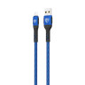BY Кабель для зарядки Silky microUSB, 1м, Быстрая зарядка 3А, QC, PD 20W, тканевый, синий