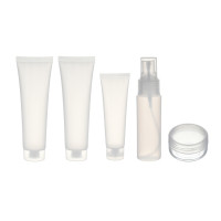 Набор дорожных флаконов 5 шт тм ЮНИLOOK (100 мл х 2 шт, 50 мл х 2 шт, 10 гр х 1 шт), ПЭТ