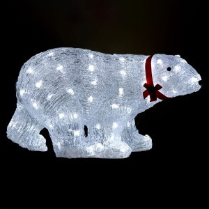 Фигура светодиодная "Белый медведь", акрил Волшебная страна