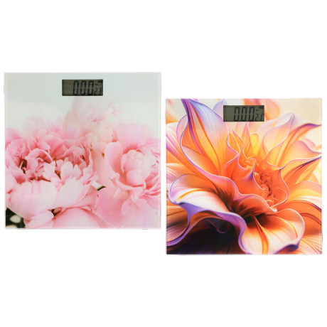 LEBEN Весы напольные электронные "Цветочная симфония", ЖК-дисплей, макс. нагр.до 180кг, 28х28х0,5см