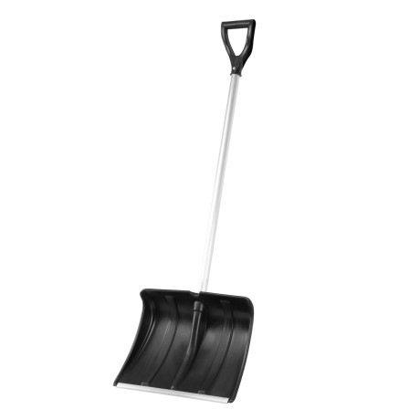 Лопата для уборки снега пластиковая, 470х350х1340 мм, алюминиевый черенок, Сибртех