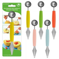 Инструмент д/карвинга овощей и фруктов (кратность 6шт!!!), нерж.сталь, пластик VL53-139 Мультидом