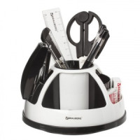 Канцелярский набор BRAUBERG &quot;Микс&quot;, 10 предметов, вращающаяся конструкция, черно-белый, блистер, 236