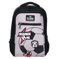 Намбер Ван Рюкзак школьный жесткий 39х30х15см, 2 отд., 3 карм., эрг.спинка, ручка, нашивки, вес<900г