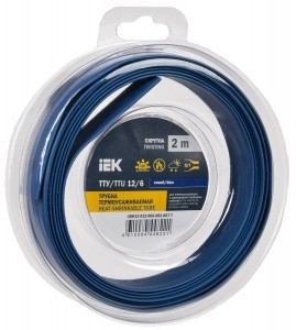 IEK термоусадка трубка ТТУ нг-LS 12/6 синяя (2м/упак, цена за уп) ТУТ UDR12-012-006-002-K07-T