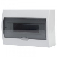 Lezard LUXRAY бокс (корпус) пластик ЩРН-П-12 мод. навесной БЕЛЫЙ с дымчатой дверцей IP40