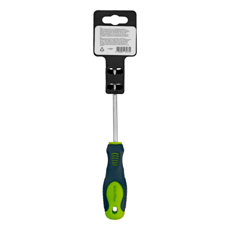 Отвертка, SL5 х 100 мм, CrV, двухкомпонентная рукоятка Сибртех