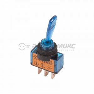 REXANT тумблер 12V 20А (3c) ON-OFF однополюсный с синей инд. (ASW-13D) цена за шт (10!),,36-4371