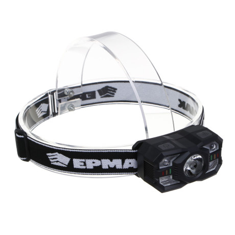 ЕРМАК Фонарь налобный,XТЕ+SMD, 5 режимов,1200мАч,Type-C,сенсорный, пластик,75х40х37 мм,красный свет