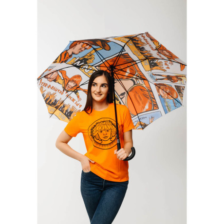 BY Зонт-трость РЫЖИЙ, полиэстер, сплав, 70см, 8 спиц