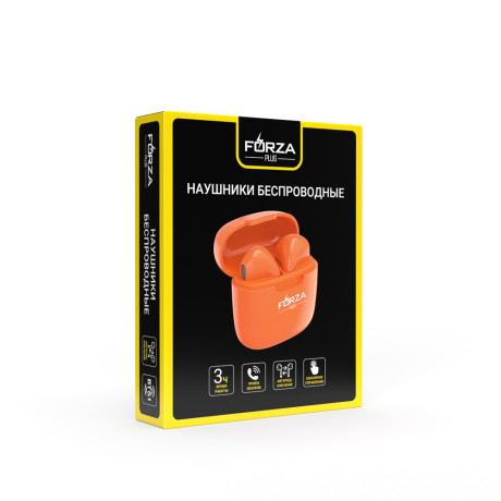 FORZA Наушники беспроводные TWS TON, 30/250 мАч, BT5.1, оранжевый