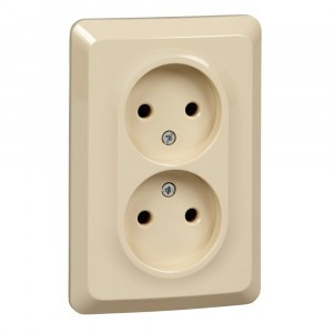 Systeme Electric Этюд роз. СУ 2 мест. крем. новый (пл.осн.) PC16-105K (12!)