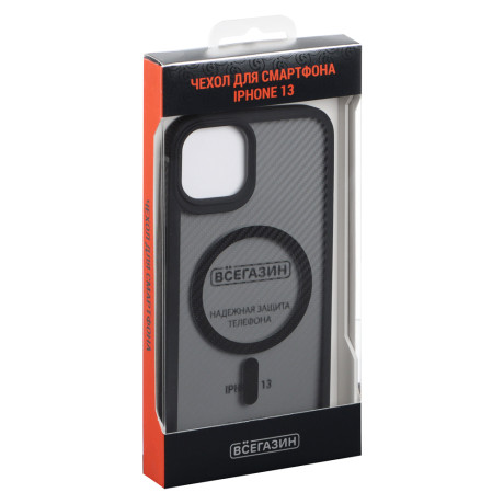 ВСЁГАЗИН Чехол для смартфона MS Карбон, iP - 13, ms, черный, карбон