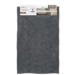 Коврик д/ванной 50*80см, микрофибра Лапша (шенилл) h ворса=1см, серый, Эйя 60611 Master House
