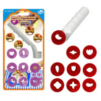 Декоратор д/выпечки 9шт/уп 3 дизайна (кратность 3!!!) пластик DH80-198 Мультидом